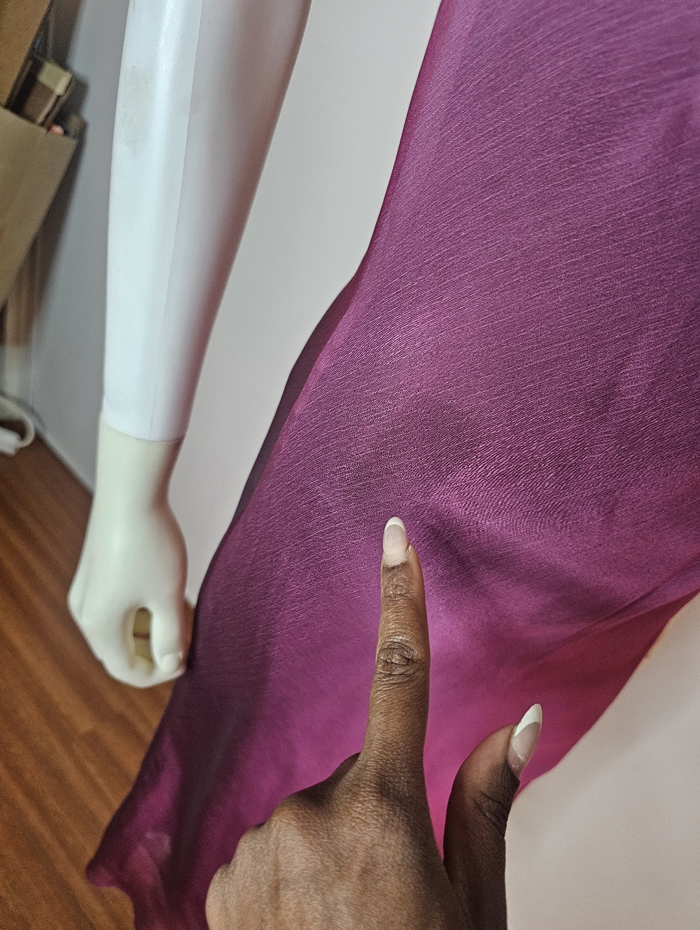 Lucent Y2k VTG Silky Spaghetti Strap Midi Slip Dress in Plum Size S - Picture 8 of 9